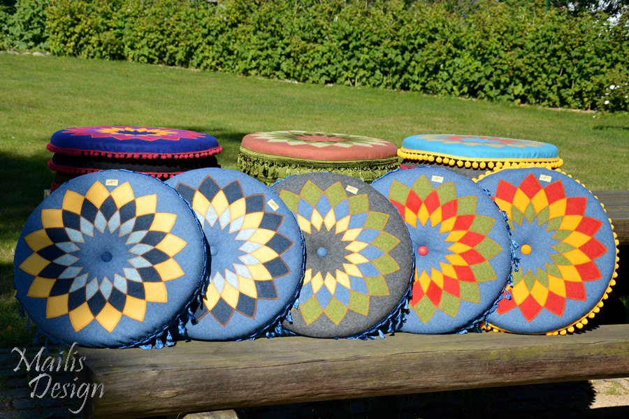 Mandala mustriga istepadi, ümmargune, 50 cm