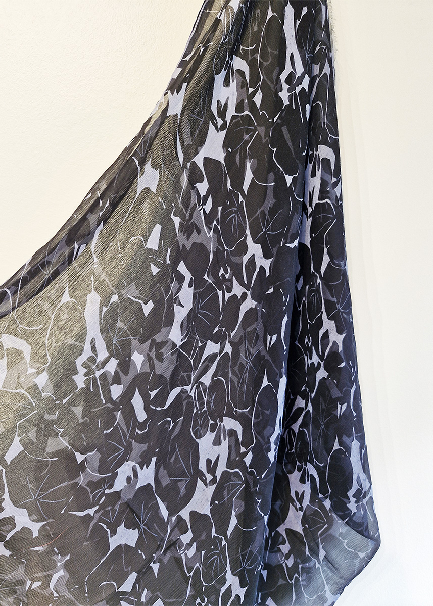 Siid/viskoos, trükimustriga L 140 x 65 cm