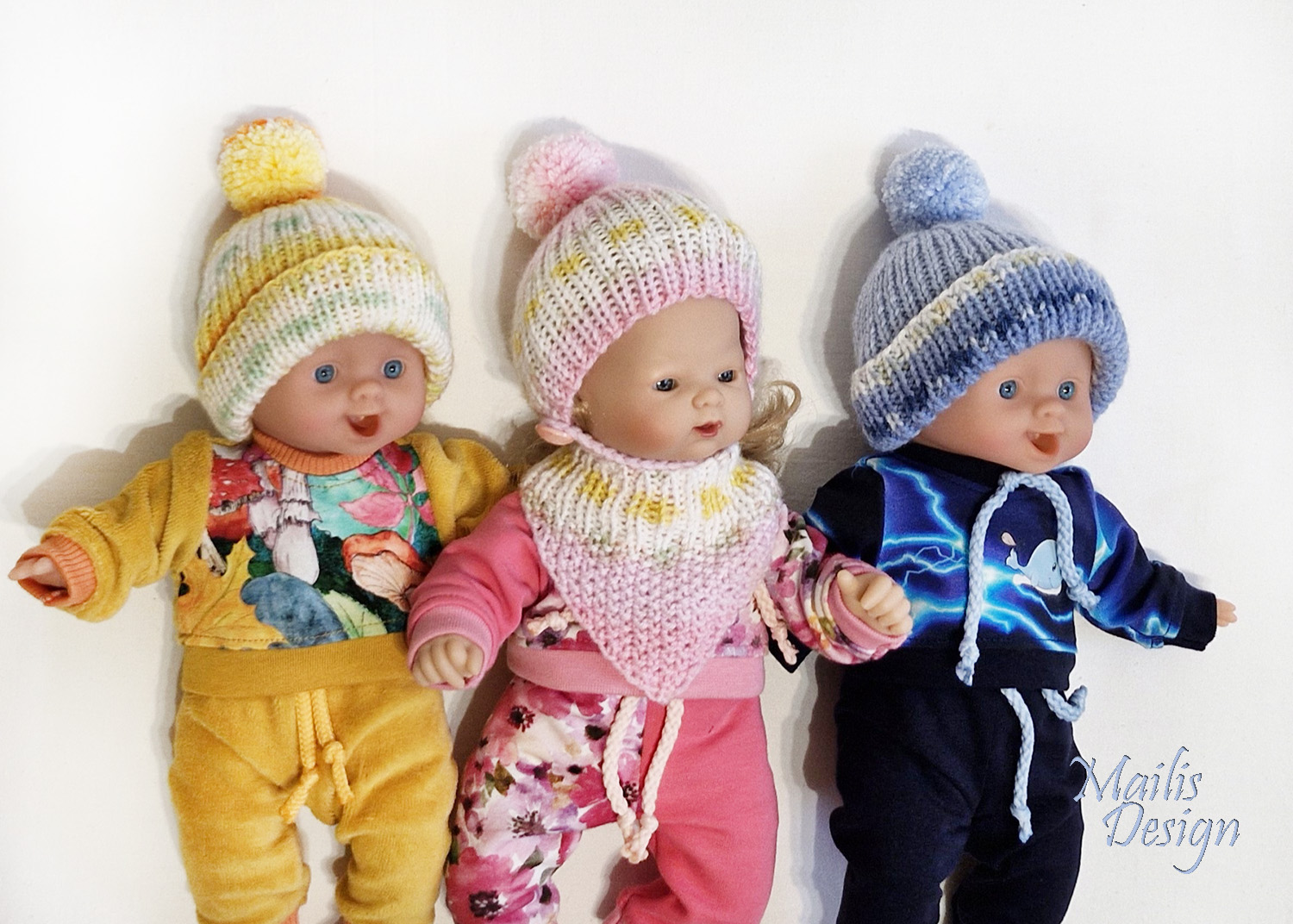 Nukuriided 28 cm nukule, kampsun ja müts, roostepruun
