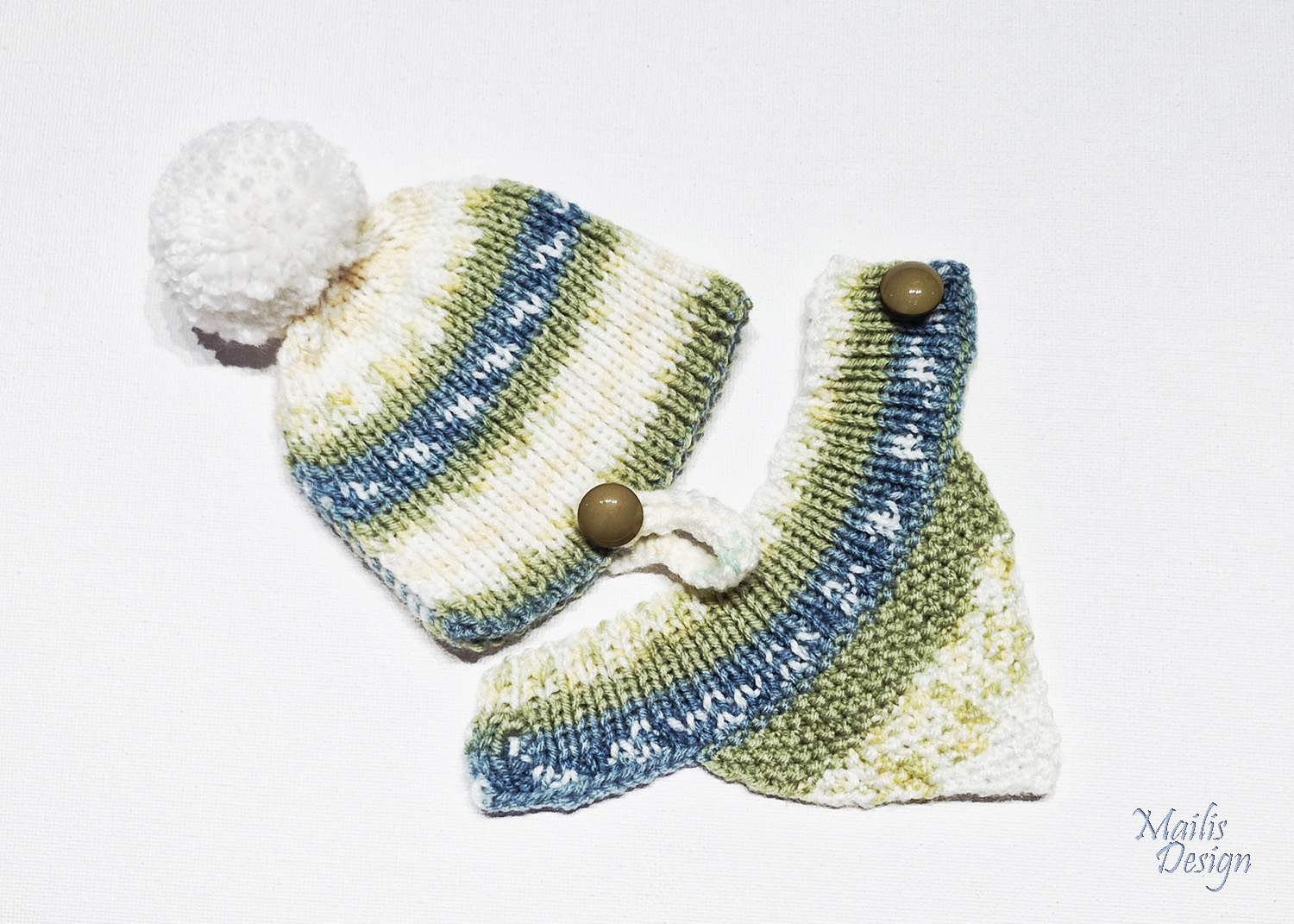 Nuku müts (pü 28cm) ja kaelussall, roheline
