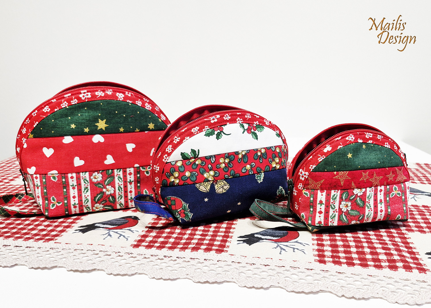 Kosmeetikakottide komplekt (3 kotti), jõulud