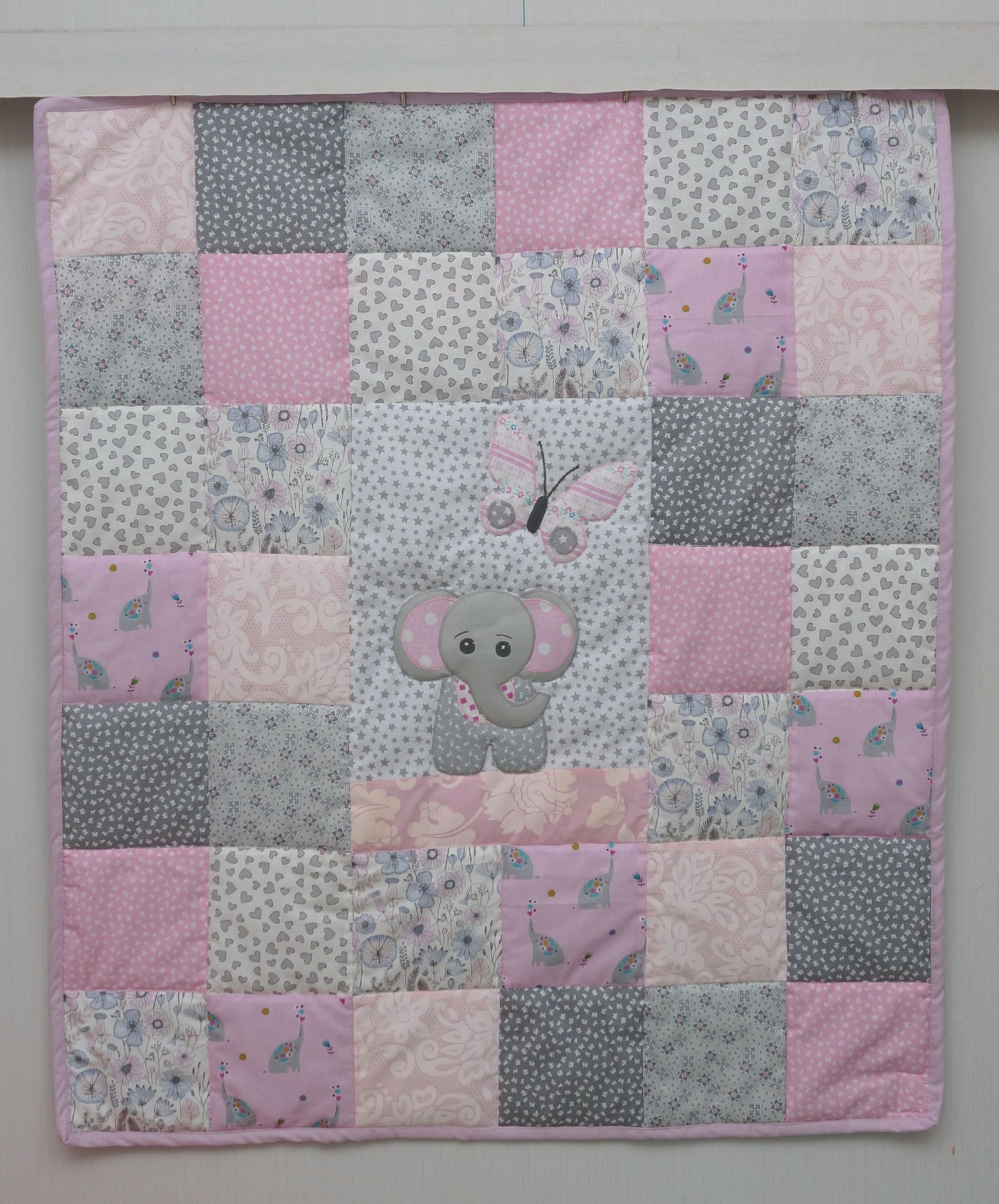 Beebitekk Elevant Elli (95 x 80 cm), roosa