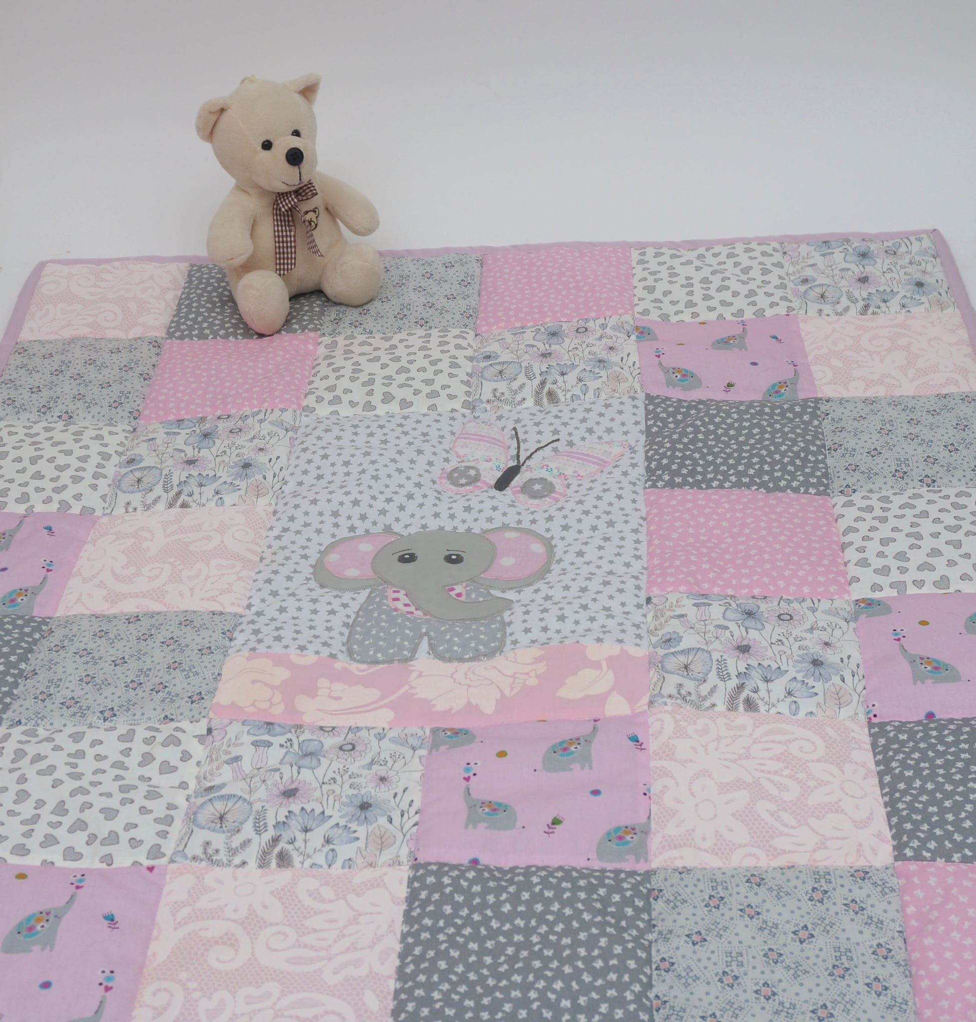 Beebitekk Elevant Elli (95 x 80 cm), roosa