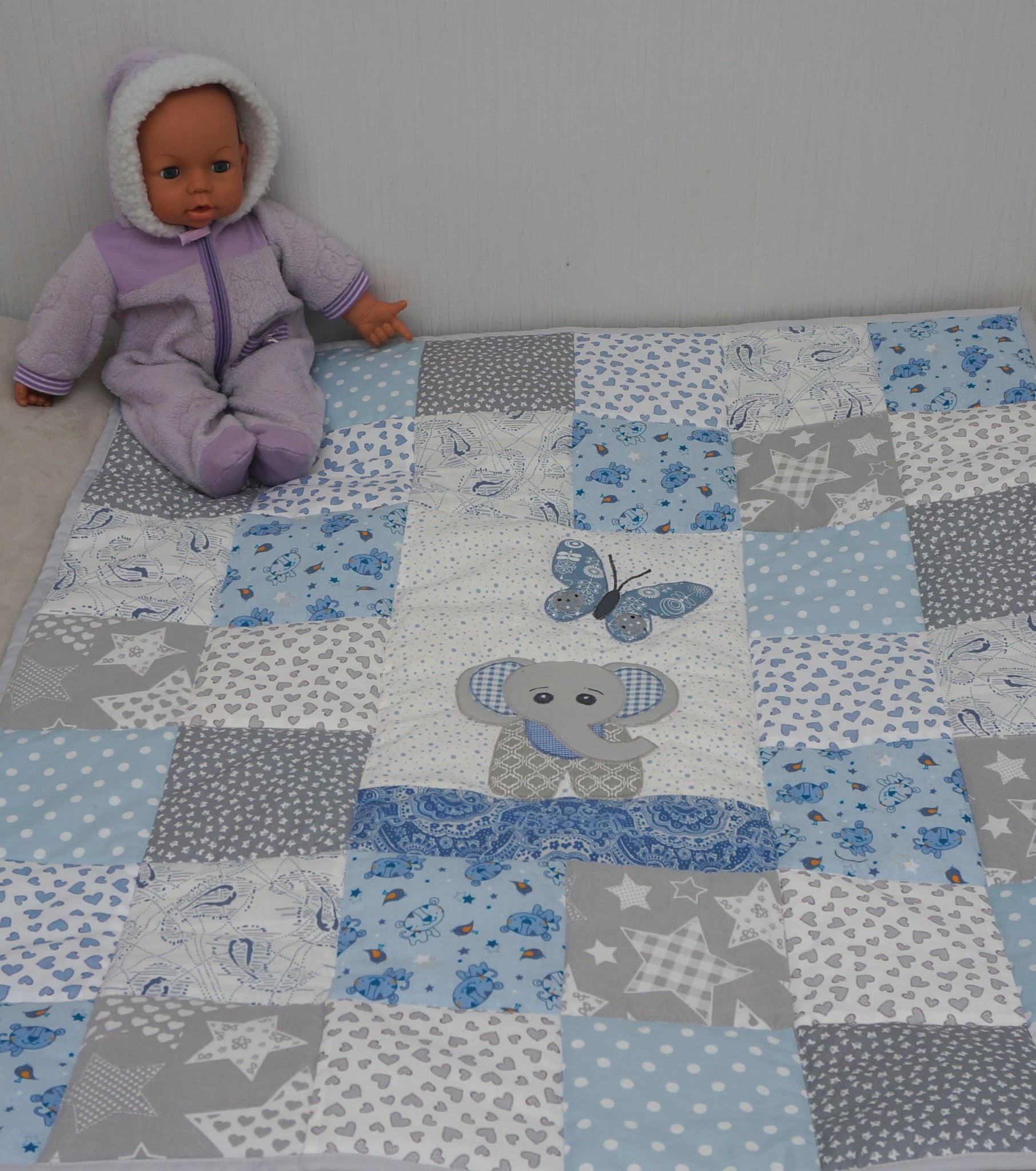 Beebitekk Elevant Erni (95 x 80 cm), sinine