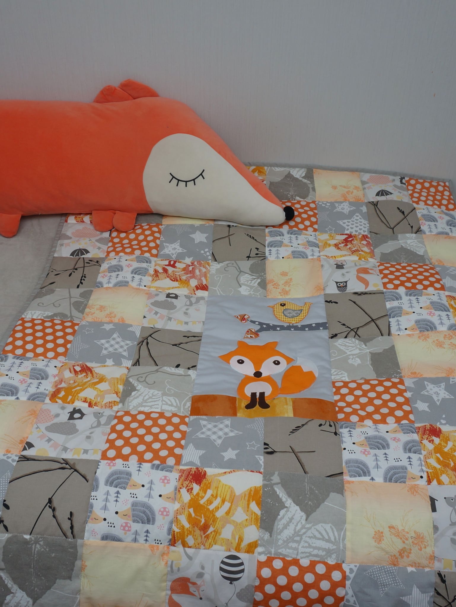 Laste lapitekk Rebane Rein (150 x 110 cm), oranž/hall